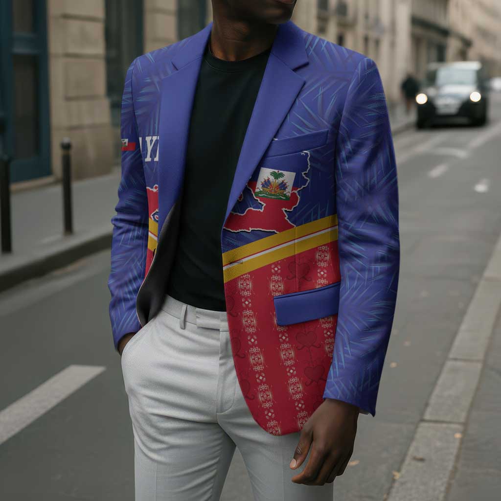 Afro-Haitians Blazer Proud Ayiti Veve Vodou Royal Palm Leaves - African Pride