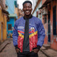 Afro-Haitians Bomber Jacket Proud Ayiti Veve Vodou Royal Palm Leaves - African Pride