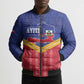 Afro-Haitians Bomber Puffer Jacket Proud Ayiti Veve Vodou Royal Palm Leaves - African Pride