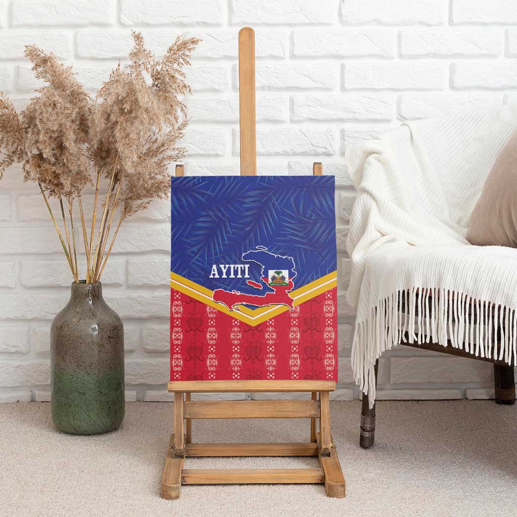 Afro-Haitians Canvas Wall Art Proud Ayiti Veve Vodou Royal Palm Leaves - African Pride