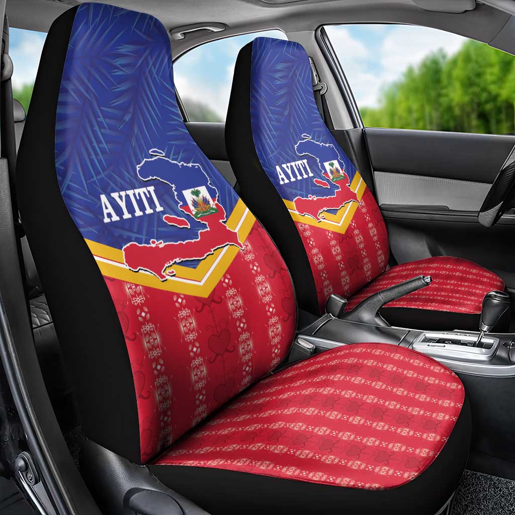 Afro-Haitians Car Seat Cover Proud Ayiti Veve Vodou Royal Palm Leaves - African Pride