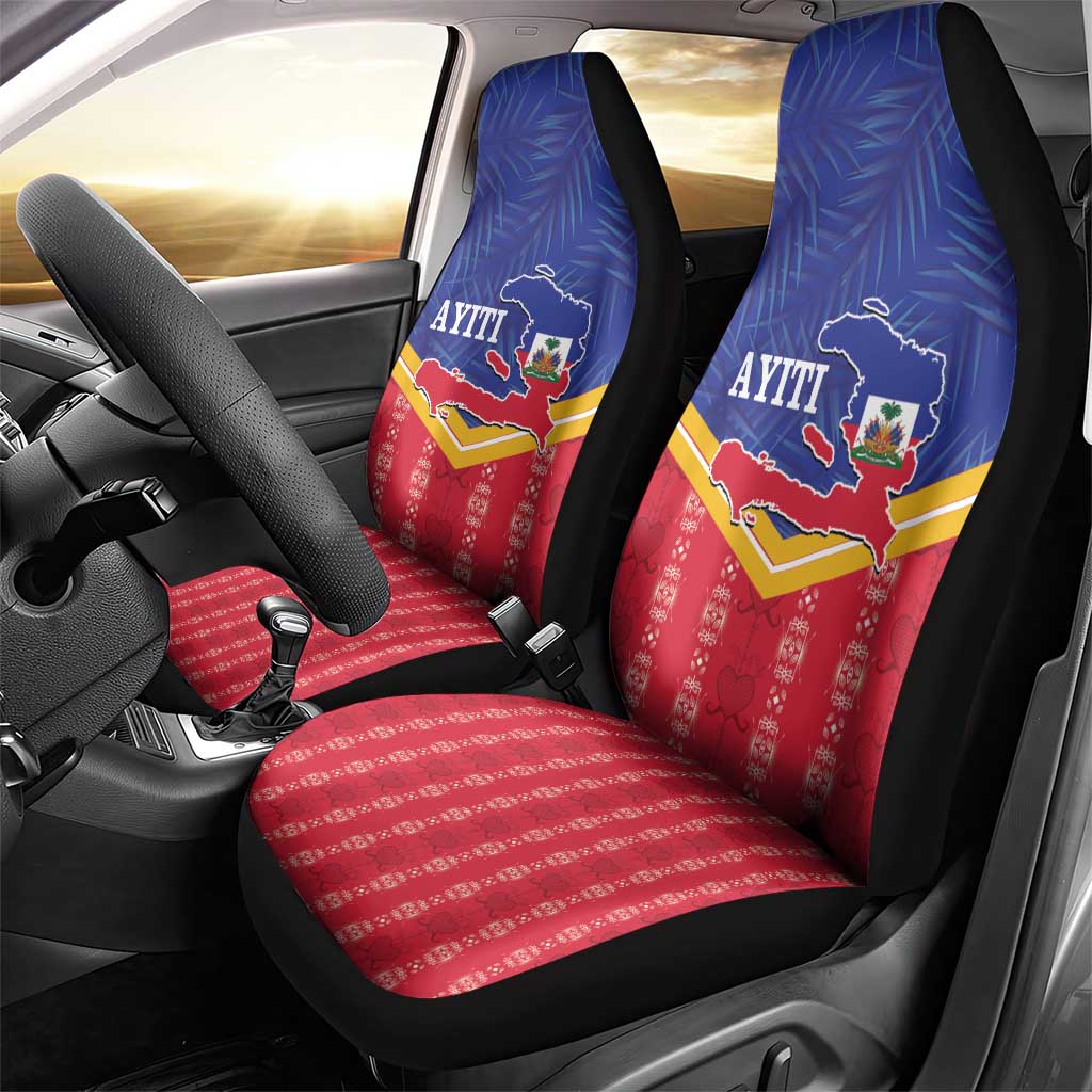 Afro-Haitians Car Seat Cover Proud Ayiti Veve Vodou Royal Palm Leaves - African Pride
