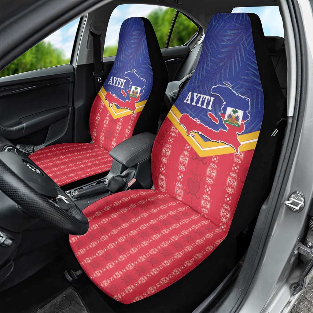 Afro-Haitians Car Seat Cover Proud Ayiti Veve Vodou Royal Palm Leaves - African Pride