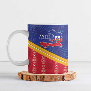 Afro-Haitians Ceramic Mug Proud Ayiti Veve Vodou Royal Palm Leaves - African Pride
