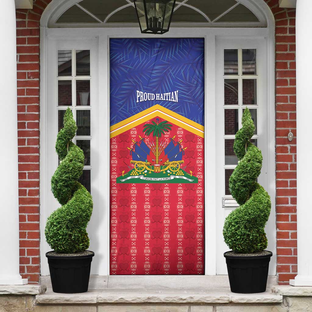 Afro-Haitians Door Cover Proud Ayiti Veve Vodou Royal Palm Leaves - African Pride