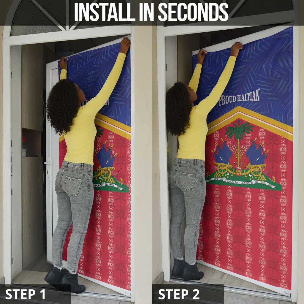 Afro-Haitians Door Cover Proud Ayiti Veve Vodou Royal Palm Leaves - African Pride