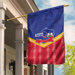 Afro-Haitians Garden Flag Proud Ayiti Veve Vodou Royal Palm Leaves - African Pride