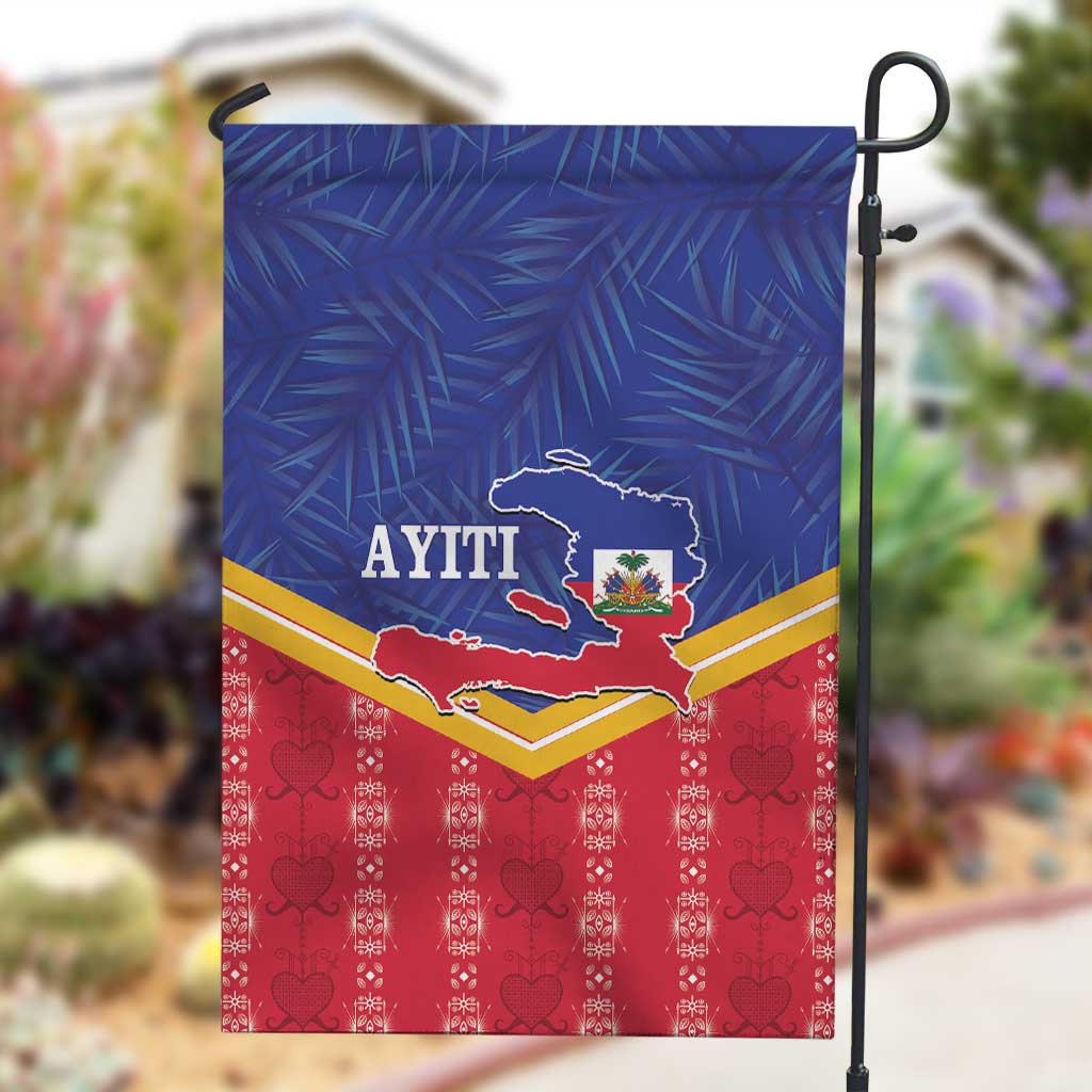 Afro-Haitians Garden Flag Proud Ayiti Veve Vodou Royal Palm Leaves - African Pride