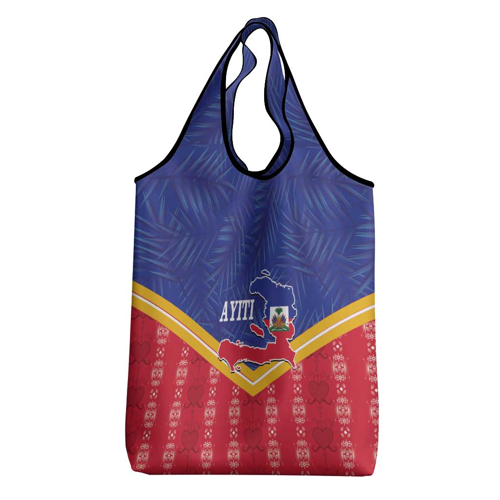 Afro-Haitians Grocery Bag Proud Ayiti Veve Vodou Royal Palm Leaves - African Pride