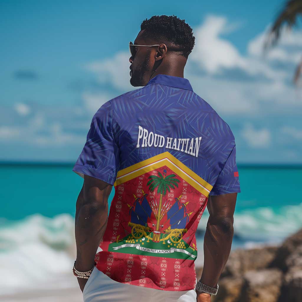 Afro-Haitians Hawaiian Shirt Proud Ayiti Veve Vodou Royal Palm Leaves LT14