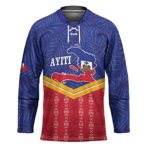 Afro-Haitians Hockey Jersey Proud Ayiti Veve Vodou Royal Palm Leaves - African Pride