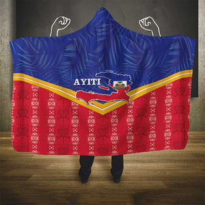 Afro-Haitians Hooded Blanket Proud Ayiti Veve Vodou Royal Palm Leaves - African Pride