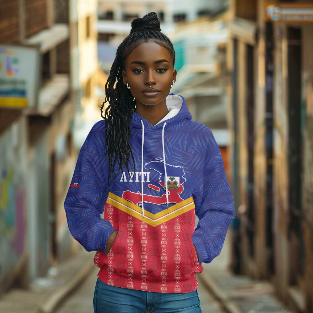 Afro-Haitians Hoodie Proud Ayiti Veve Vodou Royal Palm Leaves - African Pride