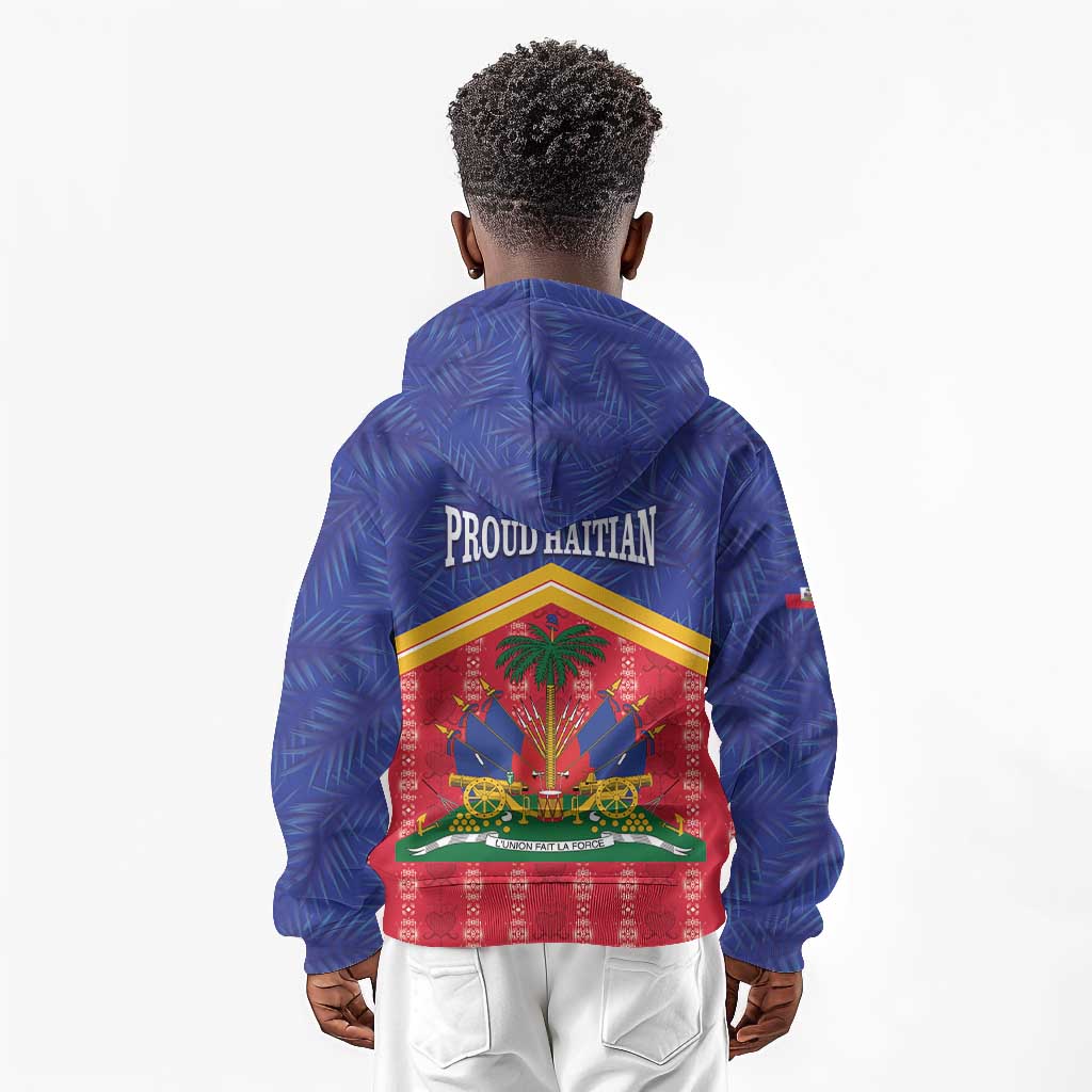 Afro-Haitians Kid Hoodie Proud Ayiti Veve Vodou Royal Palm Leaves - African Pride