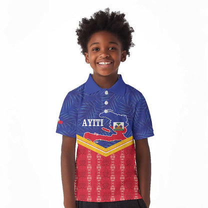 Afro-Haitians Kid Polo Shirt Proud Ayiti Veve Vodou Royal Palm Leaves LT14