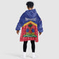 Afro-Haitians Kid Wearable Blanket Hoodie Proud Ayiti Veve Vodou Royal Palm Leaves - African Pride