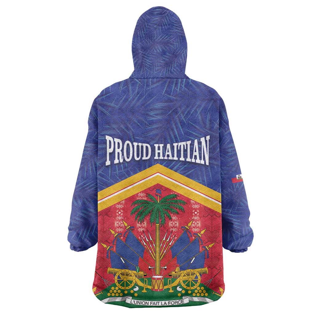 Afro-Haitians Kid Wearable Blanket Hoodie Proud Ayiti Veve Vodou Royal Palm Leaves - African Pride