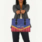 Afro-Haitians Leather Bag Proud Ayiti Veve Vodou Royal Palm Leaves - African Pride