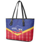 Afro-Haitians Leather Tote Bag Proud Ayiti Veve Vodou Royal Palm Leaves - African Pride