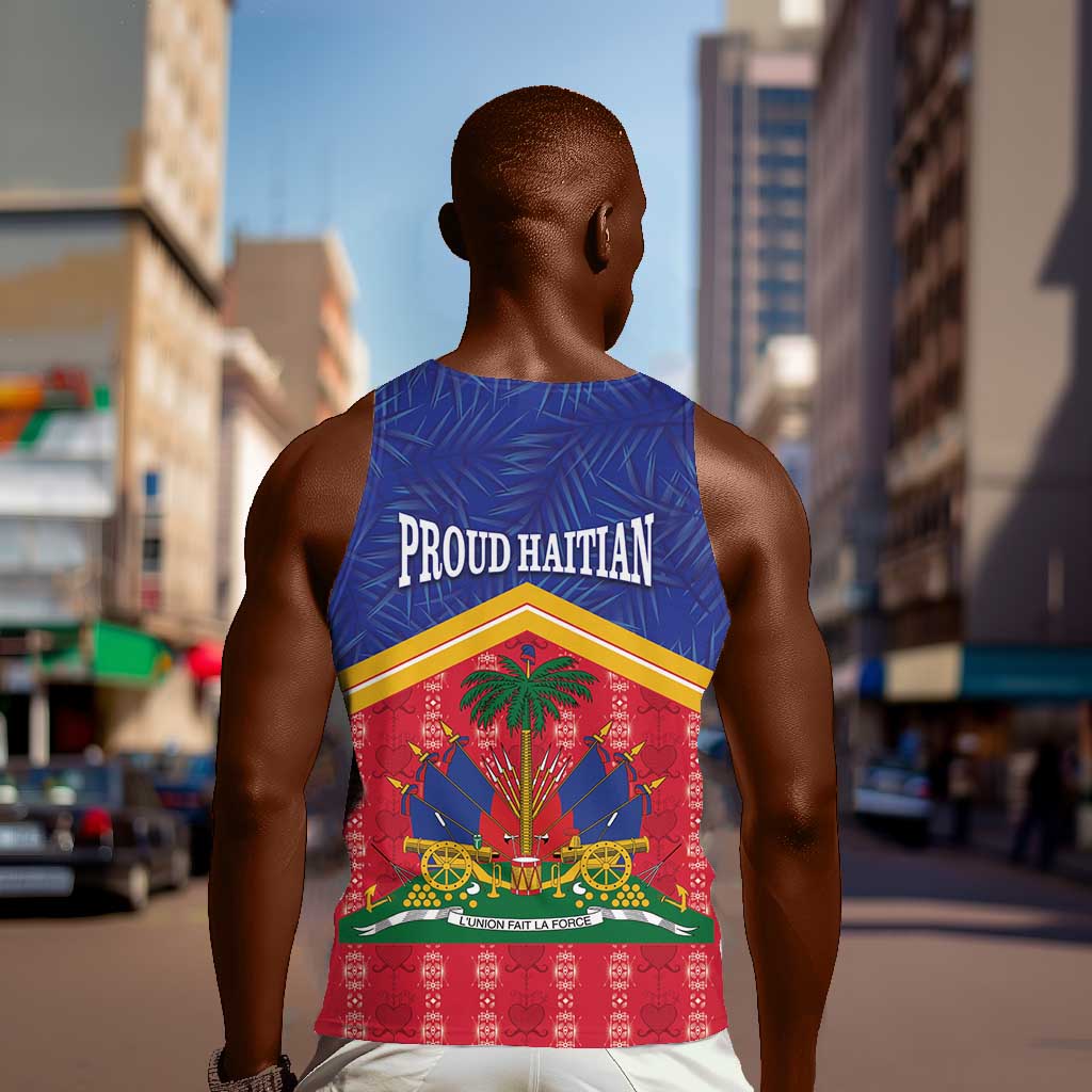 Afro-Haitians Men Tank Top Proud Ayiti Veve Vodou Royal Palm Leaves - African Pride