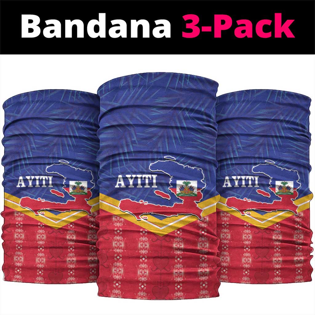 Afro-Haitians Neck Gaiter Proud Ayiti Veve Vodou Royal Palm Leaves - African Pride