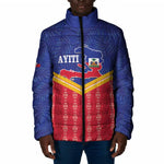 Afro-Haitians Padded Jacket Proud Ayiti Veve Vodou Royal Palm Leaves - African Pride