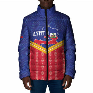 Afro-Haitians Padded Jacket Proud Ayiti Veve Vodou Royal Palm Leaves - African Pride