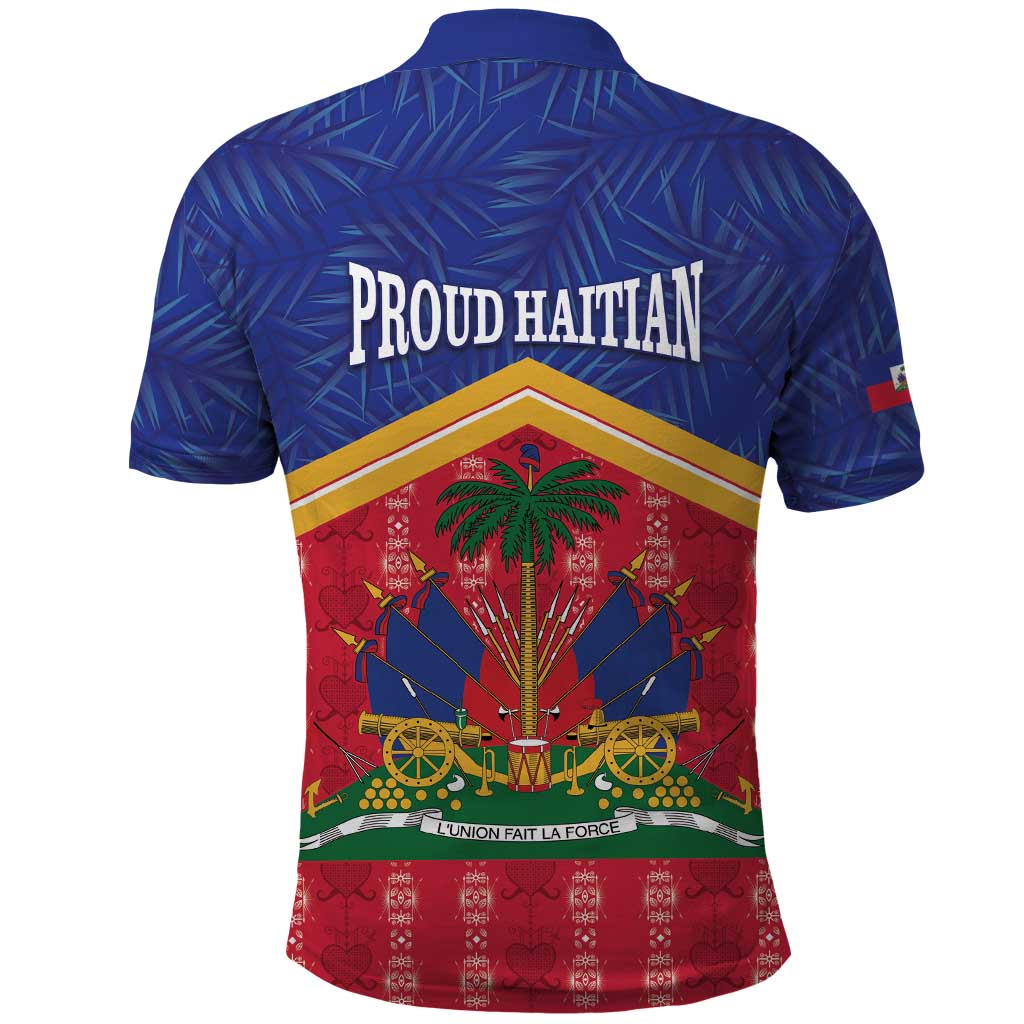Afro-Haitians Polo Shirt Proud Ayiti Veve Vodou Royal Palm Leaves LT14