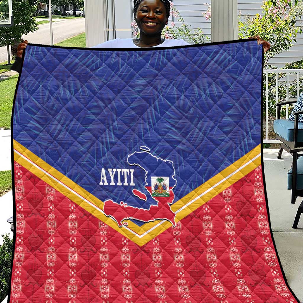 Afro-Haitians Quilt Proud Ayiti Veve Vodou Royal Palm Leaves - African Pride