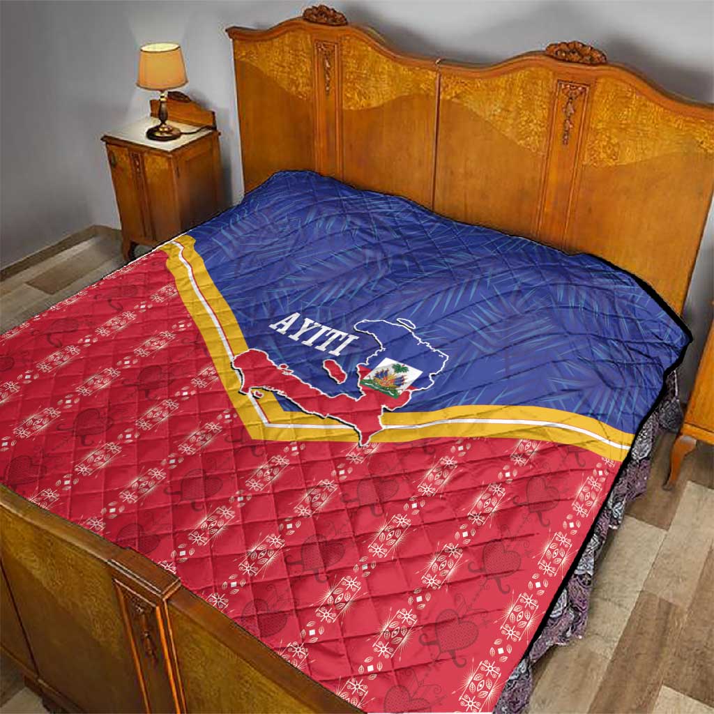 Afro-Haitians Quilt Proud Ayiti Veve Vodou Royal Palm Leaves - African Pride