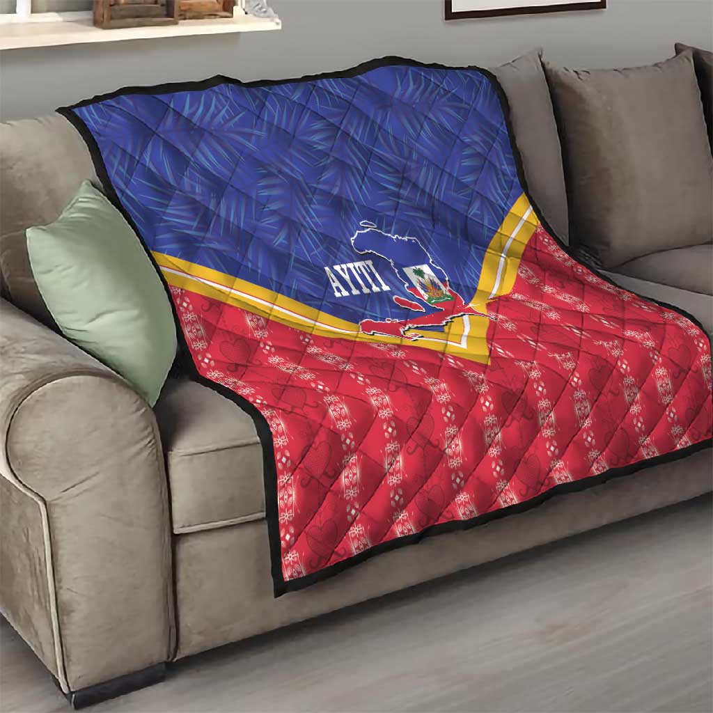 Afro-Haitians Quilt Proud Ayiti Veve Vodou Royal Palm Leaves - African Pride