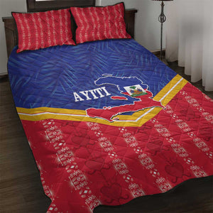 Afro-Haitians Quilt Bed Set Proud Ayiti Veve Vodou Royal Palm Leaves - African Pride