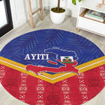 Afro-Haitians Round Carpet Proud Ayiti Veve Vodou Royal Palm Leaves - African Pride