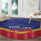 Afro-Haitians Round Carpet Proud Ayiti Veve Vodou Royal Palm Leaves - African Pride