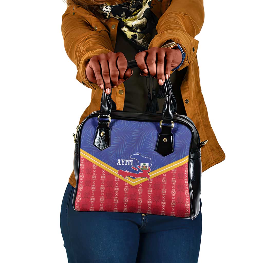 Afro-Haitians Shoulder Handbag Proud Ayiti Veve Vodou Royal Palm Leaves - African Pride
