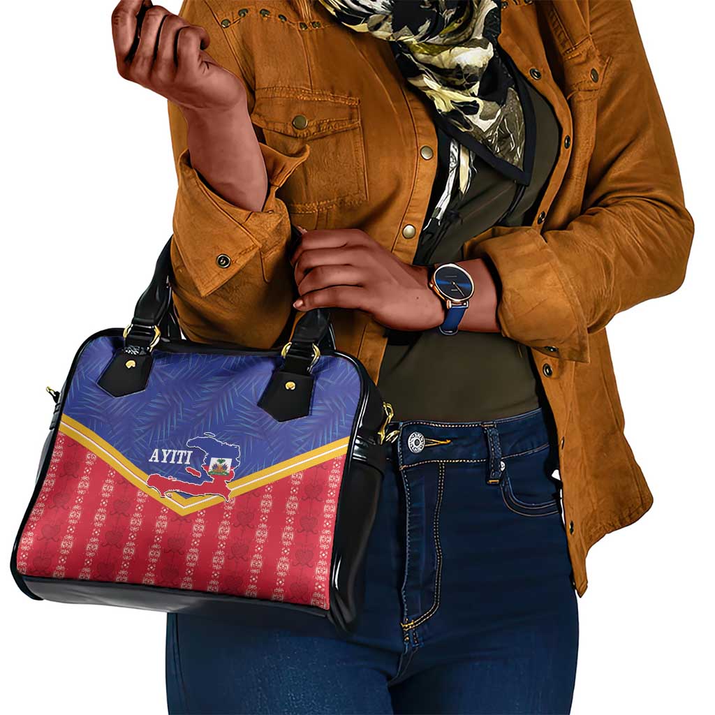 Afro-Haitians Shoulder Handbag Proud Ayiti Veve Vodou Royal Palm Leaves - African Pride