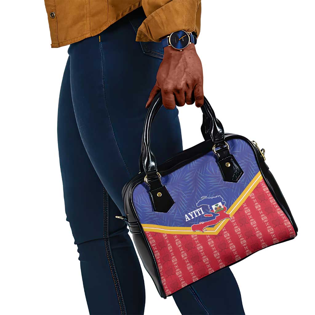 Afro-Haitians Shoulder Handbag Proud Ayiti Veve Vodou Royal Palm Leaves - African Pride