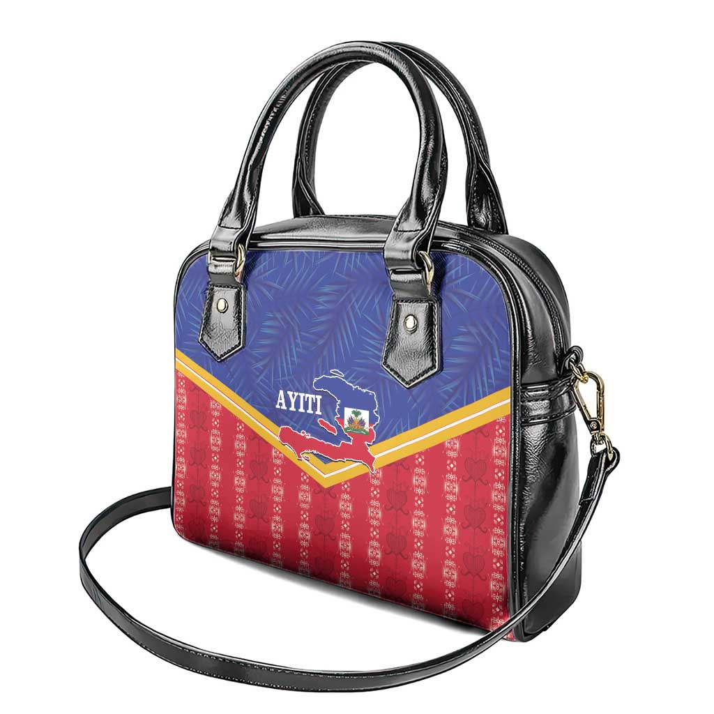 Afro-Haitians Shoulder Handbag Proud Ayiti Veve Vodou Royal Palm Leaves - African Pride