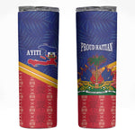 Afro-Haitians Skinny Tumbler Proud Ayiti Veve Vodou Royal Palm Leaves - African Pride