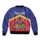 Afro-Haitians Sleeve Zip Bomber Jacket Proud Ayiti Veve Vodou Royal Palm Leaves - African Pride