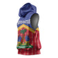 Afro-Haitians Sleeveless Hoodie Proud Ayiti Veve Vodou Royal Palm Leaves - African Pride