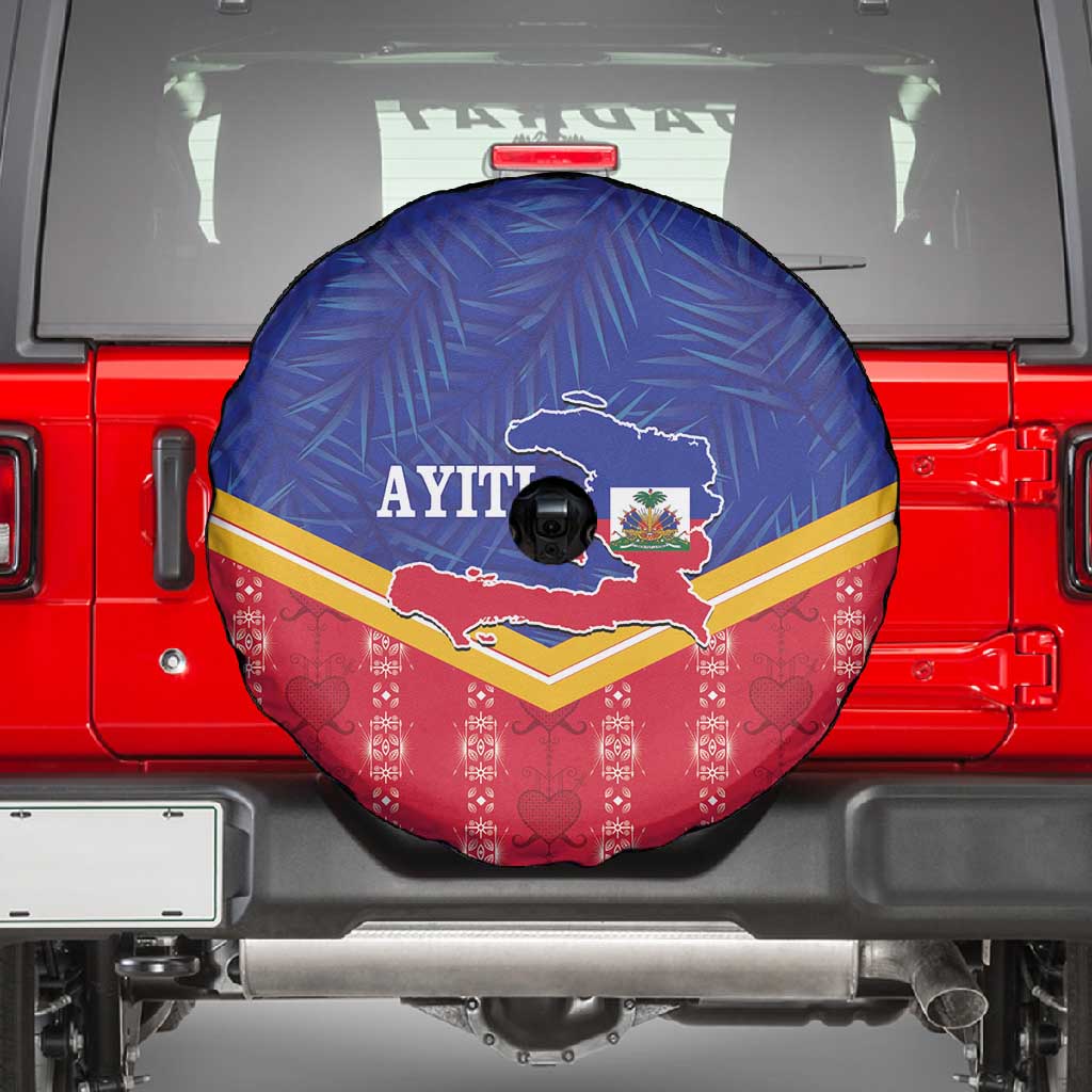 Afro-Haitians Spare Tire Cover Proud Ayiti Veve Vodou Royal Palm Leaves - African Pride