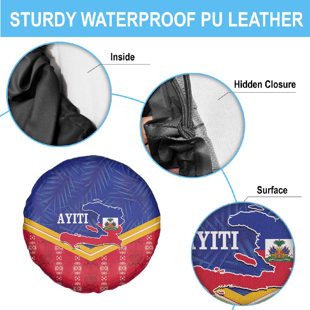 Afro-Haitians Spare Tire Cover Proud Ayiti Veve Vodou Royal Palm Leaves - African Pride