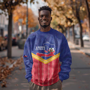 Afro-Haitians Sweatshirt Proud Ayiti Veve Vodou Royal Palm Leaves - African Pride