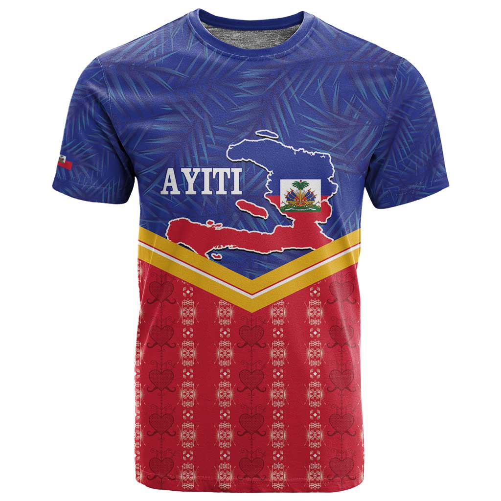 Afro-Haitians T shirt Proud Ayiti Veve Vodou Royal Palm Leaves - African Pride