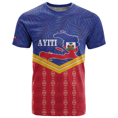 Afro-Haitians T shirt Proud Ayiti Veve Vodou Royal Palm Leaves - African Pride
