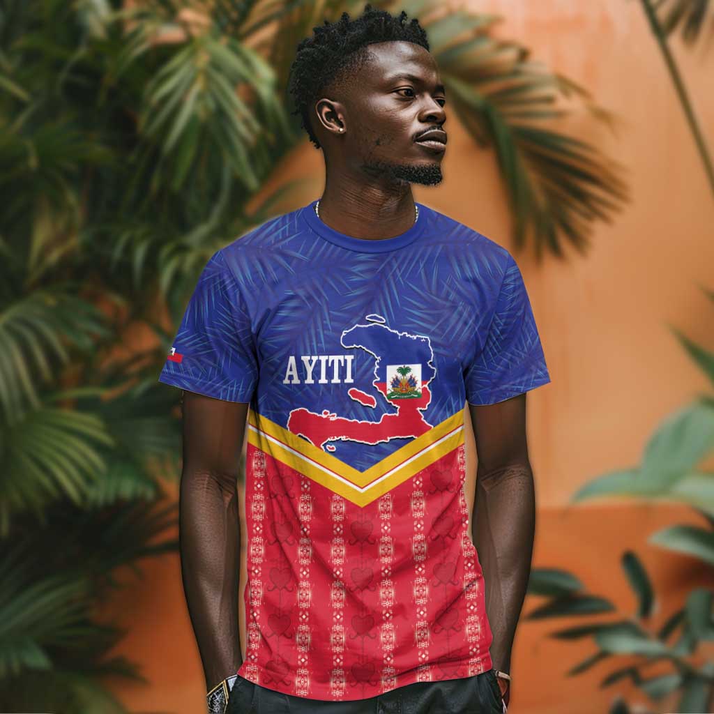 Afro-Haitians T shirt Proud Ayiti Veve Vodou Royal Palm Leaves - African Pride