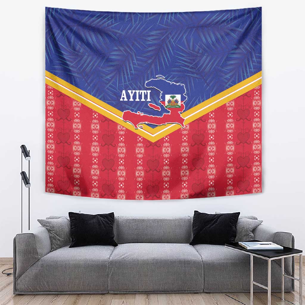 Afro-Haitians Tapestry Proud Ayiti Veve Vodou Royal Palm Leaves - African Pride