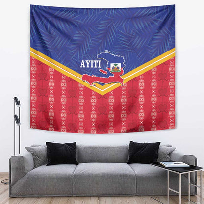 Afro-Haitians Tapestry Proud Ayiti Veve Vodou Royal Palm Leaves - African Pride