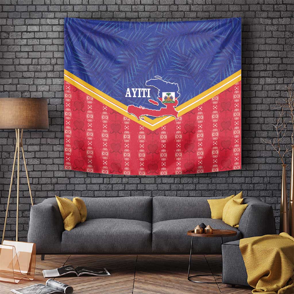 Afro-Haitians Tapestry Proud Ayiti Veve Vodou Royal Palm Leaves - African Pride